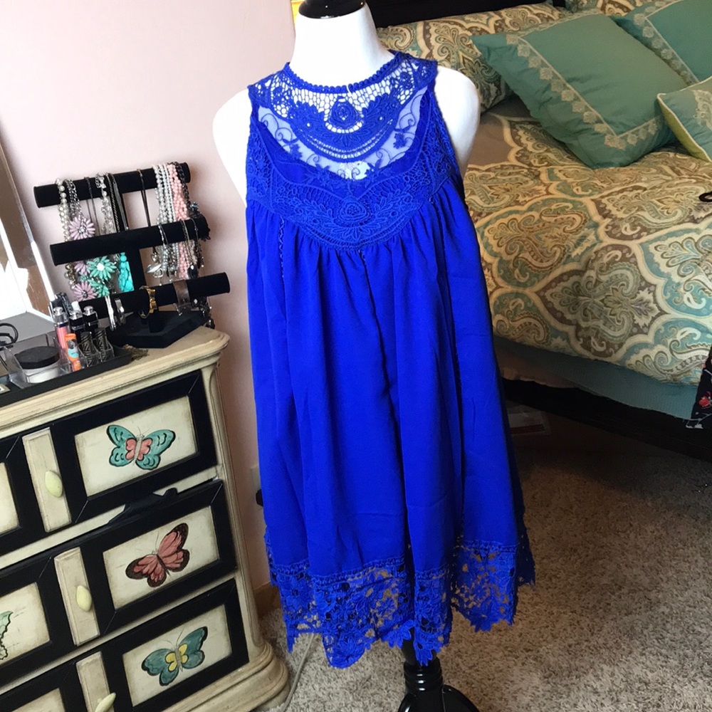 XJF•MC Lace Shirt Dress